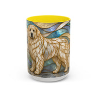 Blue Glow Great Pyrenees Stained Glass Style Mug