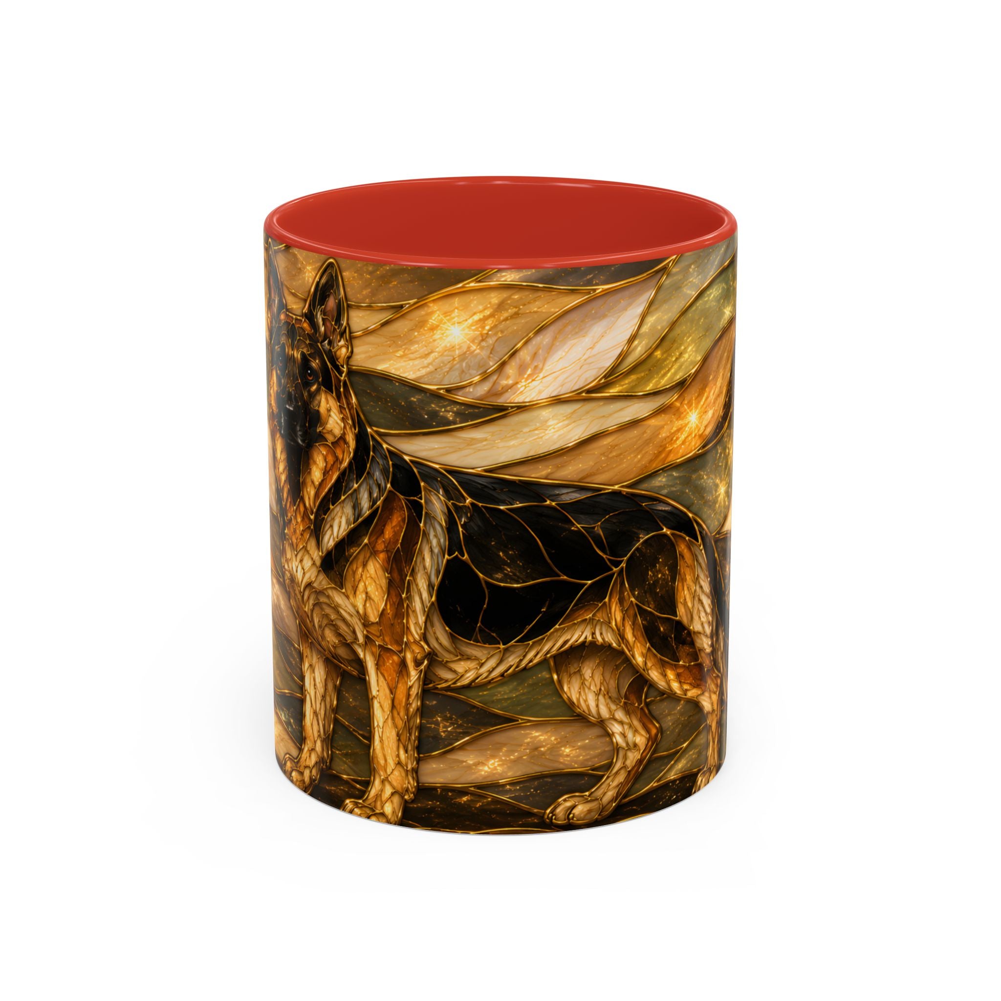 Golden German Shepherd Stained Glass Style Mug