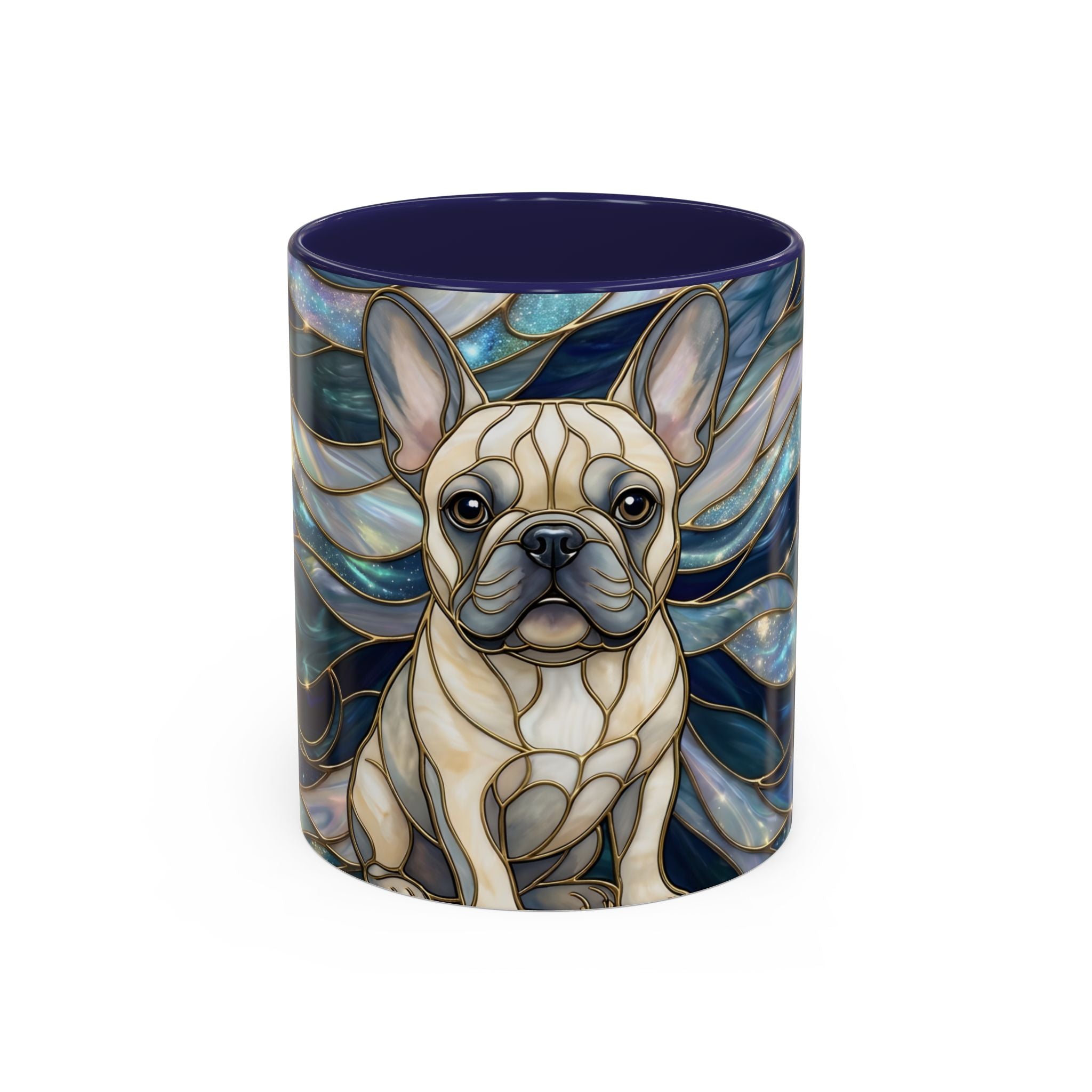 Sapphire Glow French Bulldog Stained Glass Style Mug