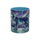 Starlit Lake Wolf Stained Glass Style Mug