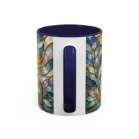 Blue Glow Great Pyrenees Stained Glass Style Mug
