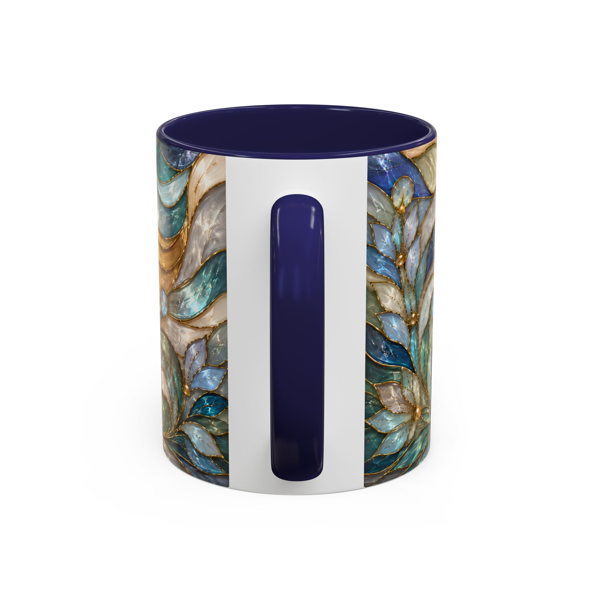 Blue Glow Great Pyrenees Stained Glass Style Mug