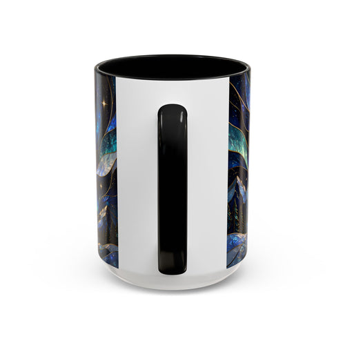 Aurora Mountain Wolf Stained Glass Style Mug