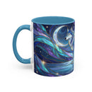 Moonlit Lake Wolf Stained Glass Style Mug