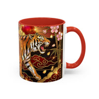 Sakura Tiger Stained Glass Style Mug
