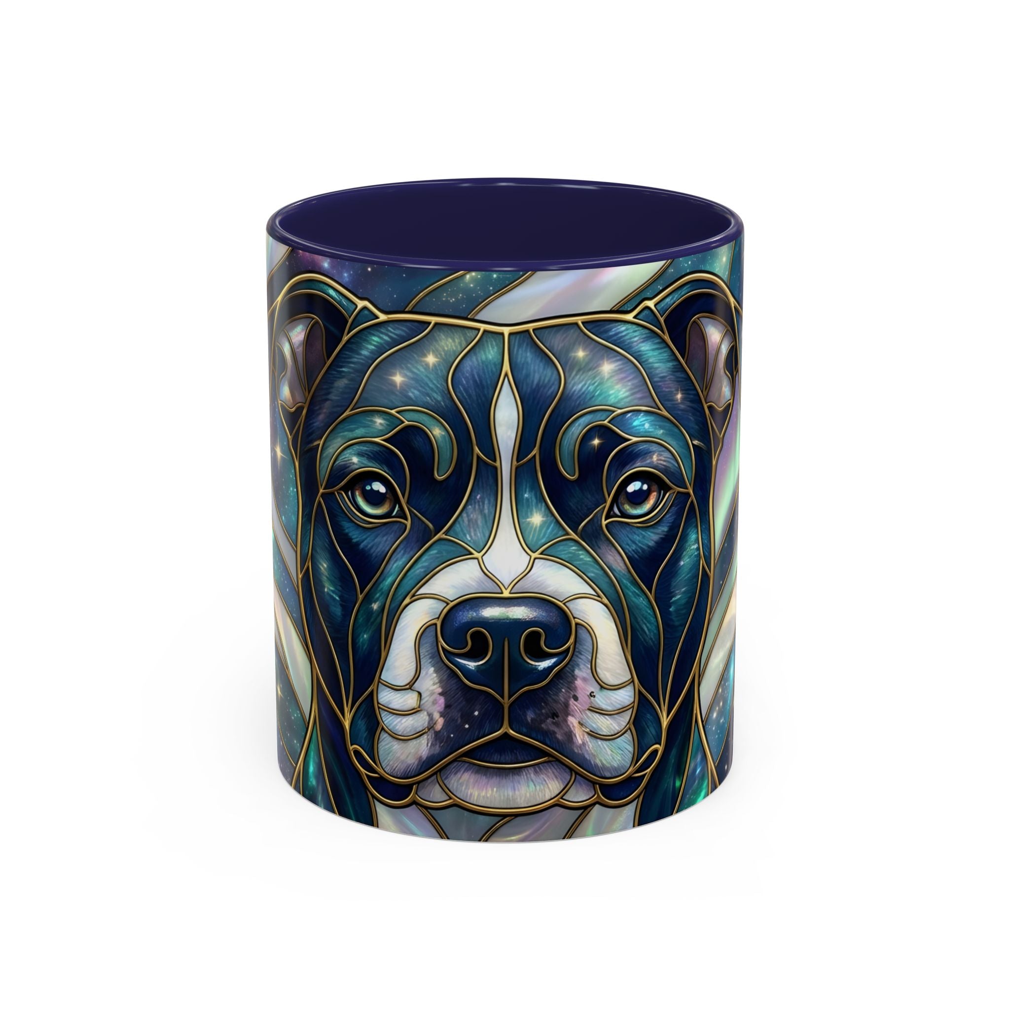Aurora Glow Staffy Stained Glass Style Mug