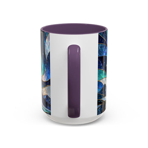 Northern Glow Wolf Stained Glass Style Mug