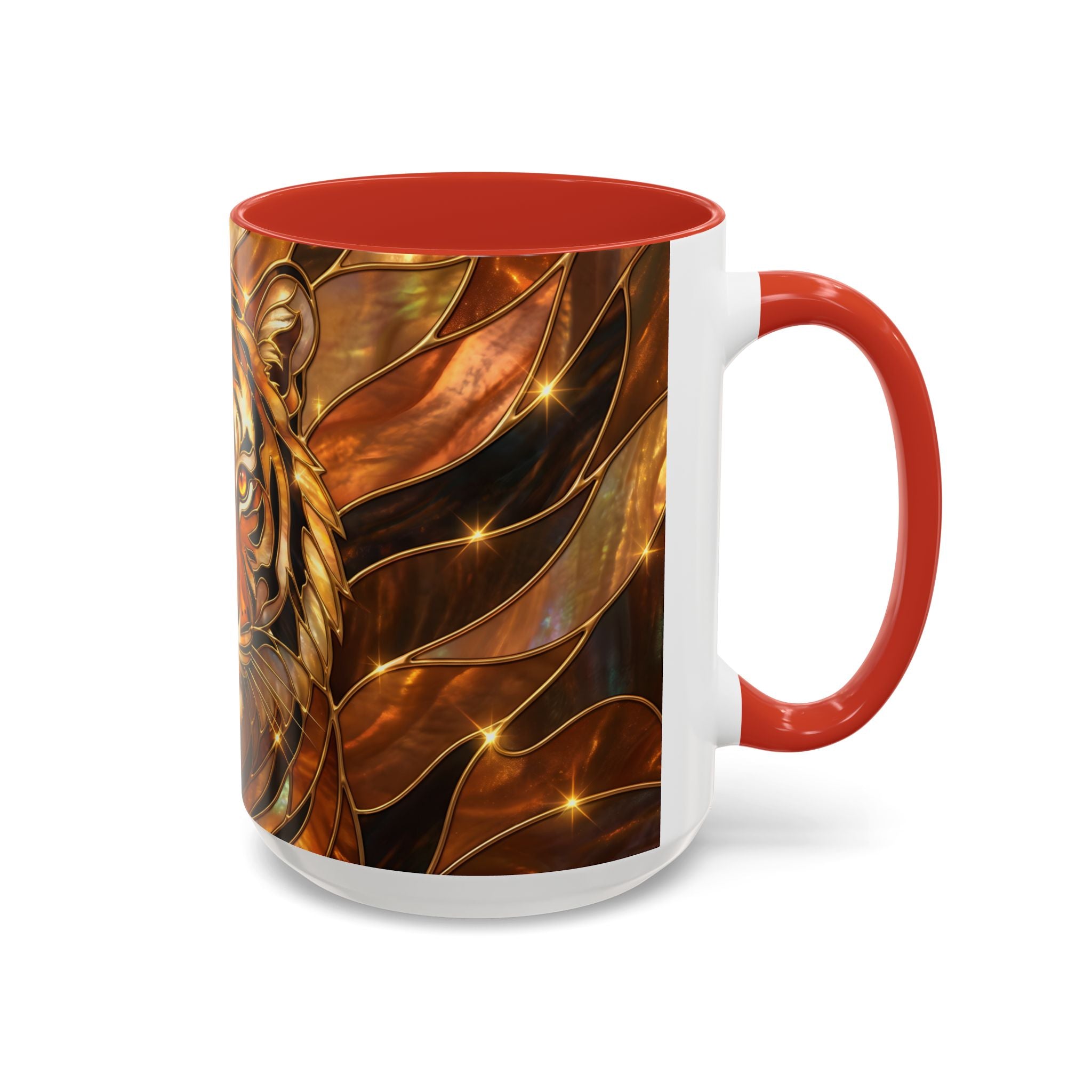 Amber Tiger Stained Glass Style Mug