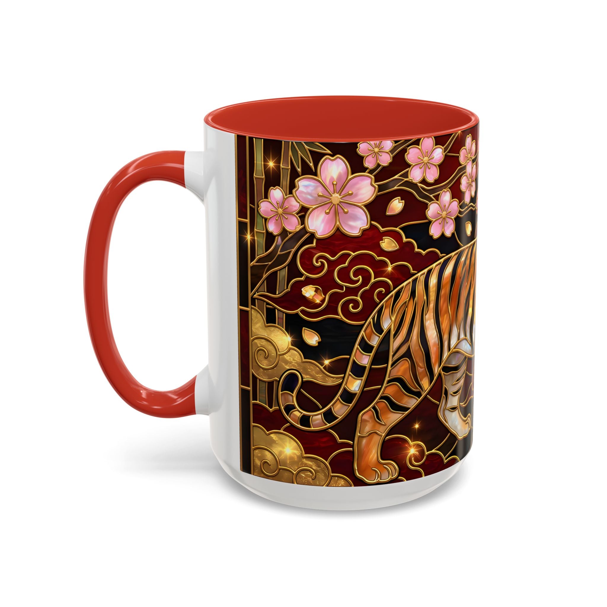 Sakura Tiger Stained Glass Style Mug