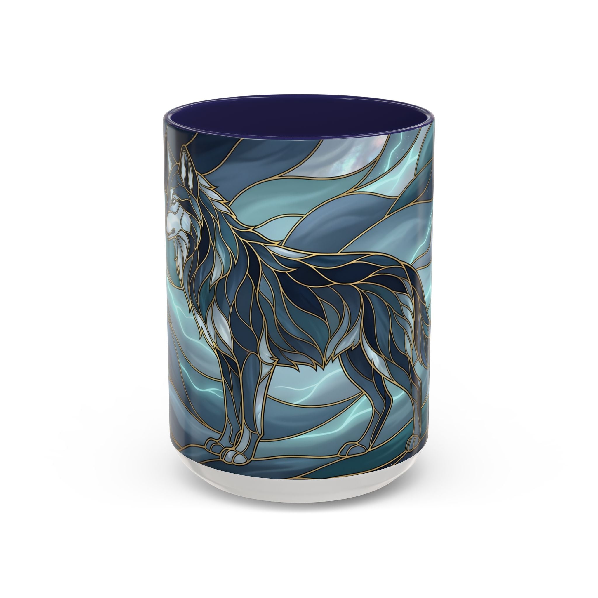 Storm Wolf Stained Glass Style Mug