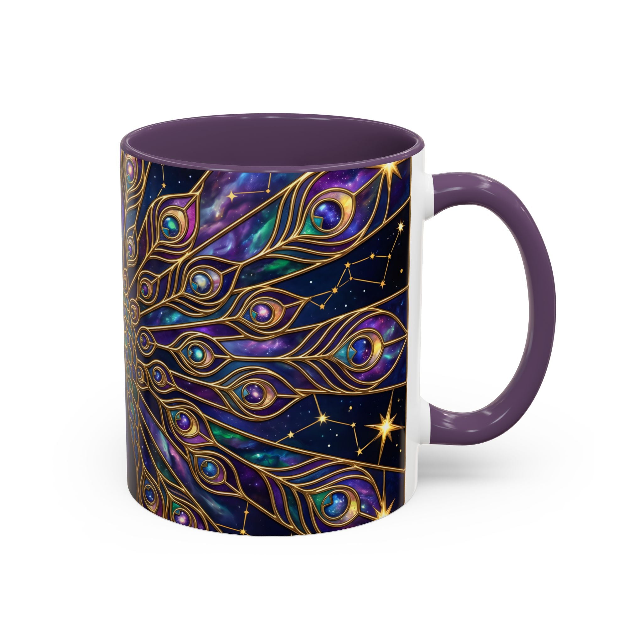 Celestial Peacock Stained Glass Style Mug