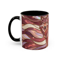 Rose Gold Wolf Stained Glass Style Mug