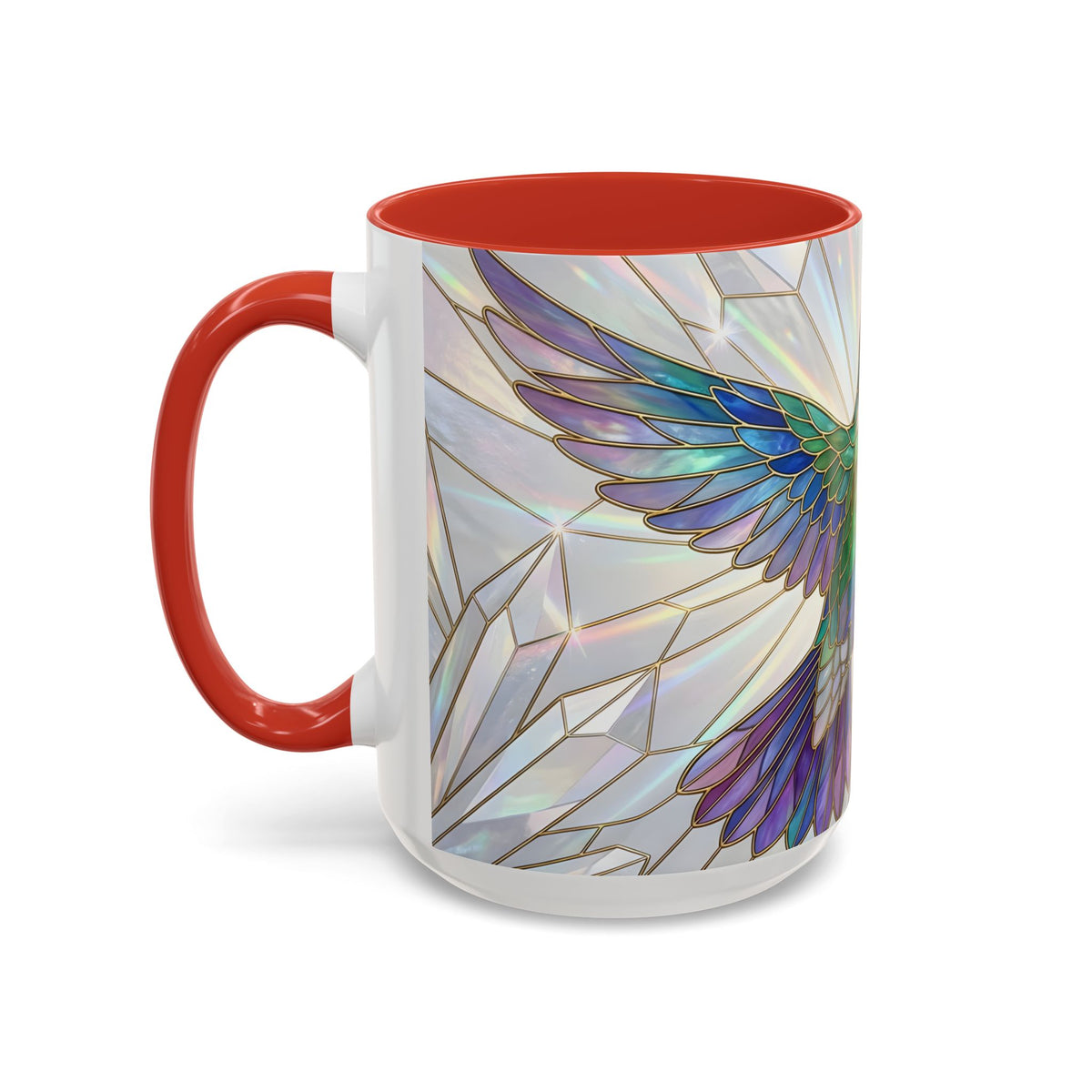 Rainbow Hummingbird Stained Glass Style Mug