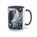 Sapphire Wolf Stained Glass Style Mug