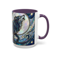 Sapphire Wolf Stained Glass Style Mug