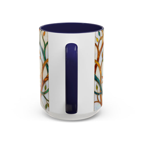 Elegant Peacock Stained Glass Style Mug