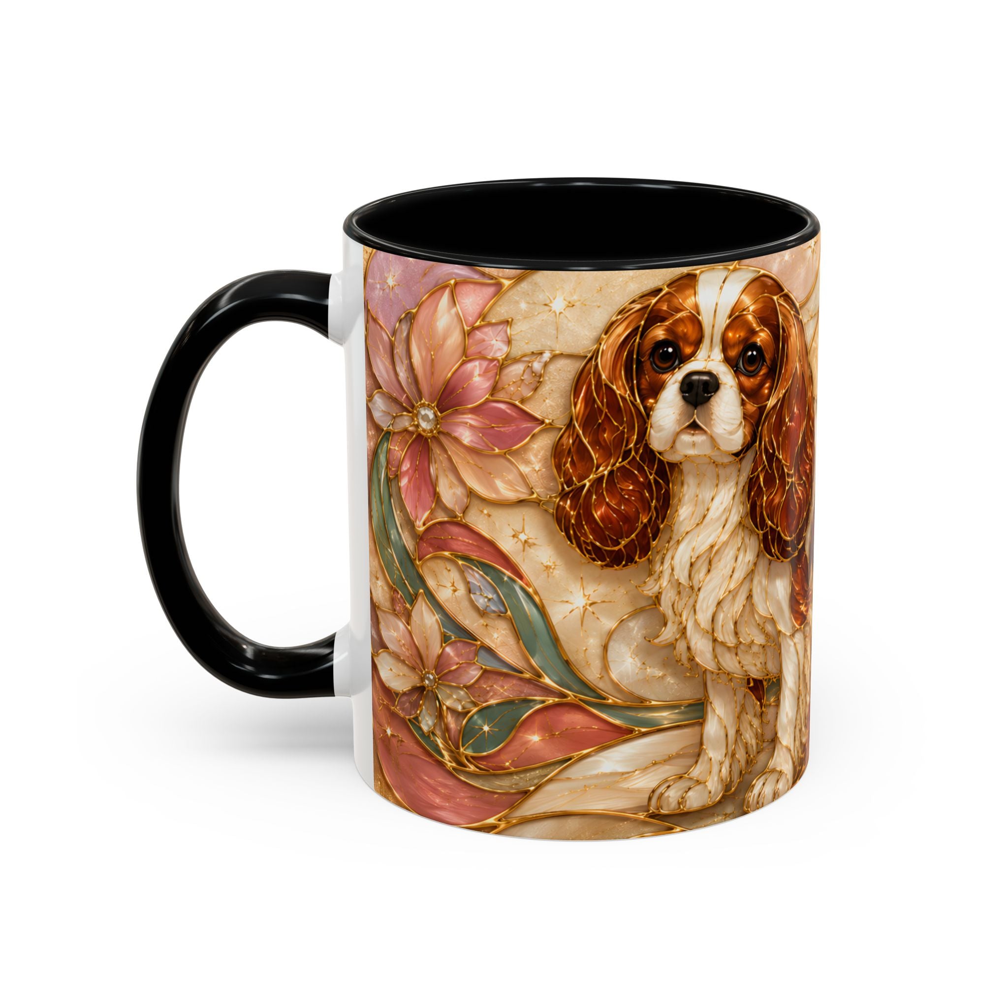 Blossom Cavalier King Charles Spaniel Stained Glass Style Mug
