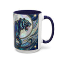 Sapphire Tiger Stained Glass Style Mug