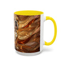 Amber Bulldog Stained Glass Style Mug