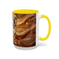Amber Bulldog Stained Glass Style Mug