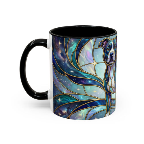 Teal Galaxy Staffy Stained Glass Style Mug