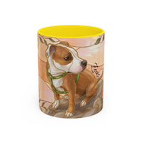 Custom Pet Photo Floral Stained Glass Style Mug