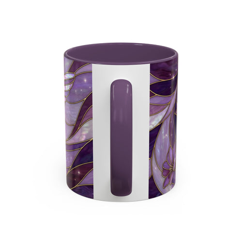 Purple Bloom Hummingbird Stained Glass Style Mug