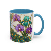 Flying Peacock Stained Glass Style Mug