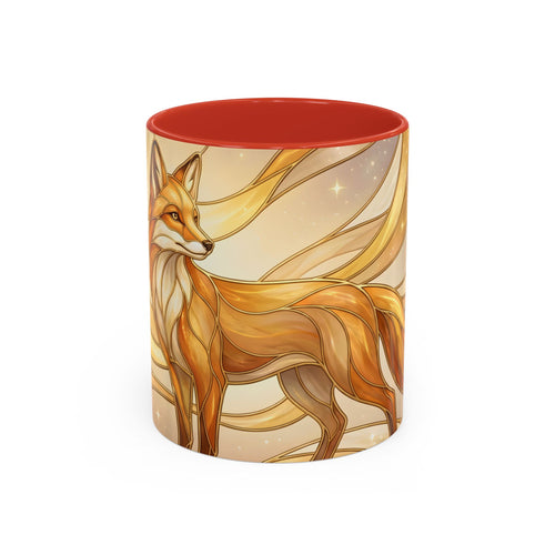 Golden Glow Fox Stained Glass Style Mug