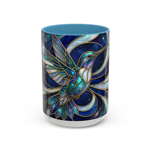 Sapphire Hummingbird Stained Glass Style Mug