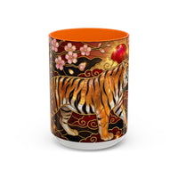 Sakura Tiger Stained Glass Style Mug
