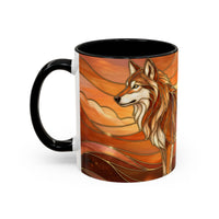 Amber Wolf Stained Glass Style Mug