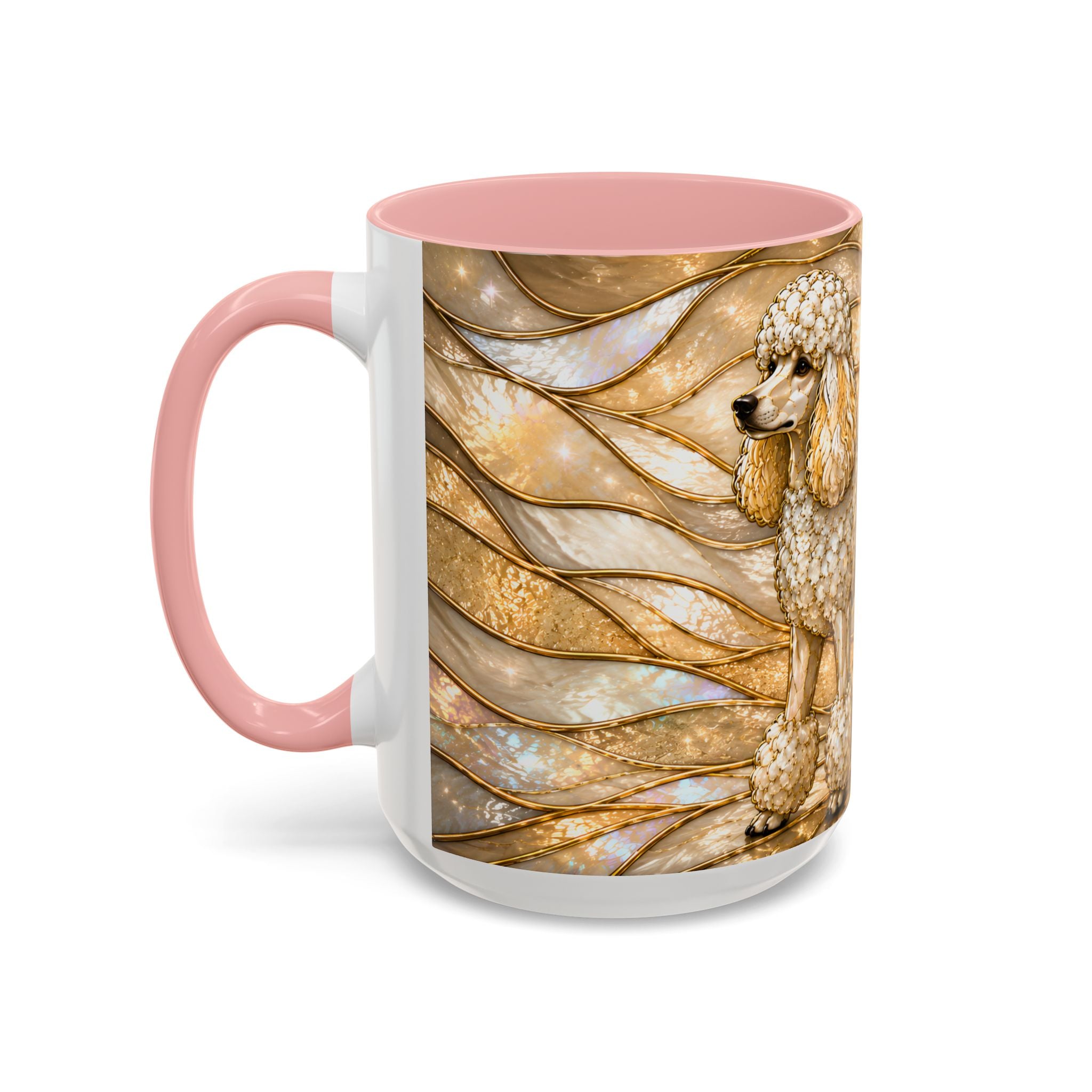 Golden Glow Poodle Stained Glass Style Mug