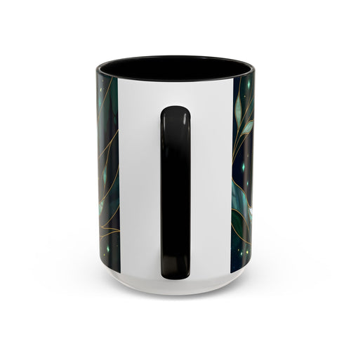 Teal Green Wolf Stained Glass Style Mug