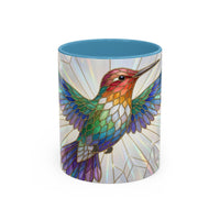 Rainbow Hummingbird Stained Glass Style Mug