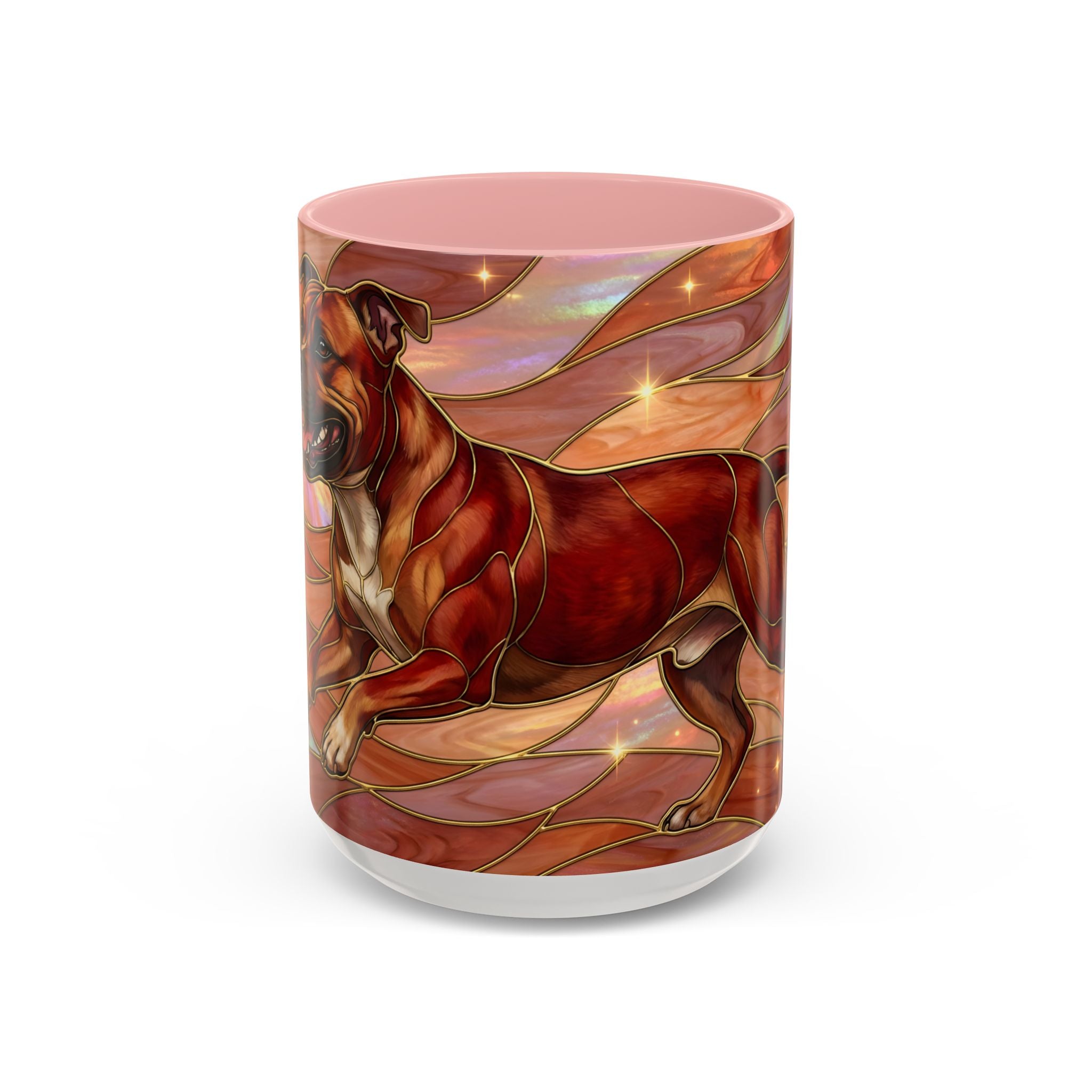 Warm Ember Staffy Stained Glass Style Mug