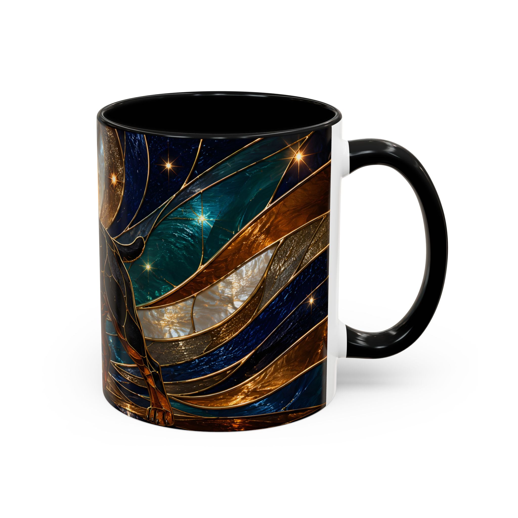 Warm Glow Rottweiler Stained Glass Style Mug