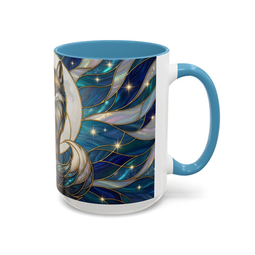 Moonlit Fox Stained Glass Style Mug