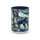 Teal Galaxy Staffy Stained Glass Style Mug