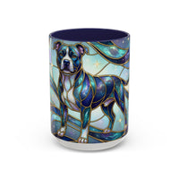 Teal Galaxy Staffy Stained Glass Style Mug