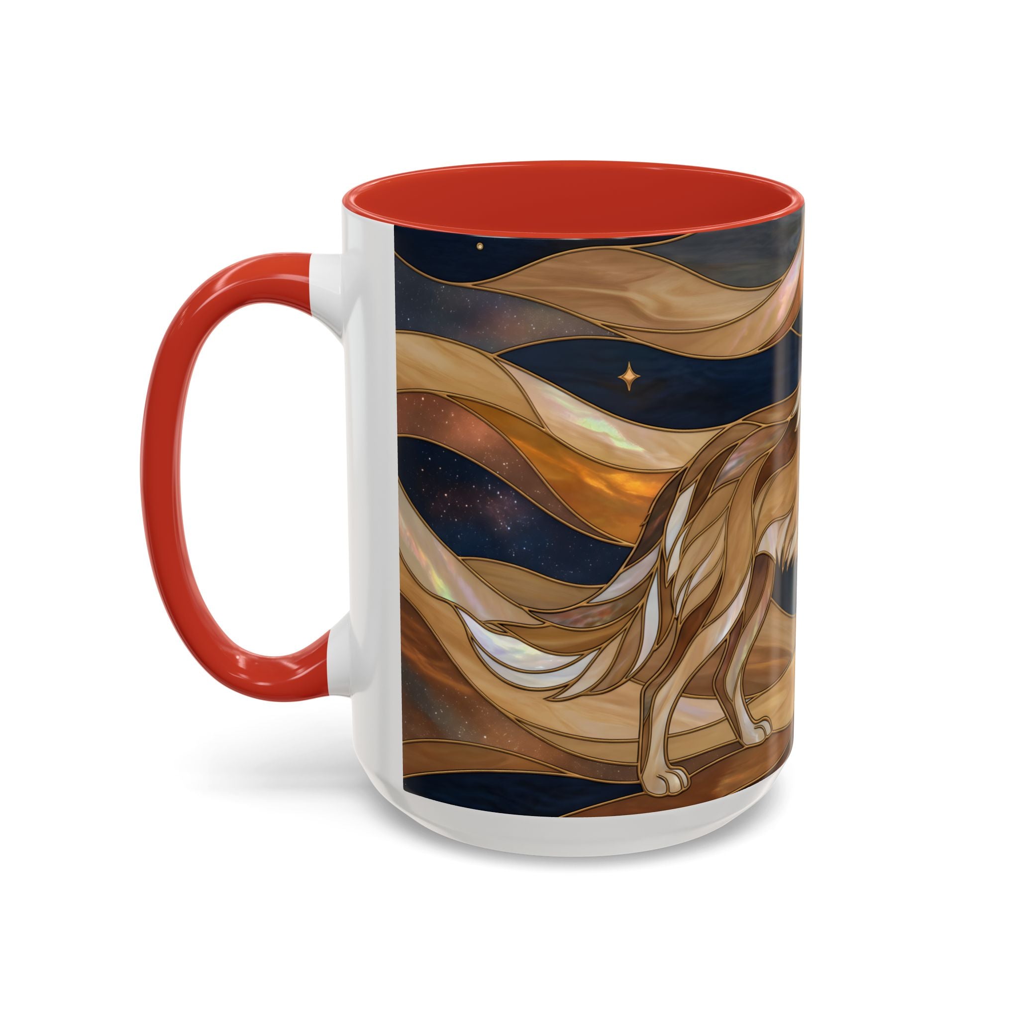 Nightscape Wolf Moon Stained Glass Style Mug