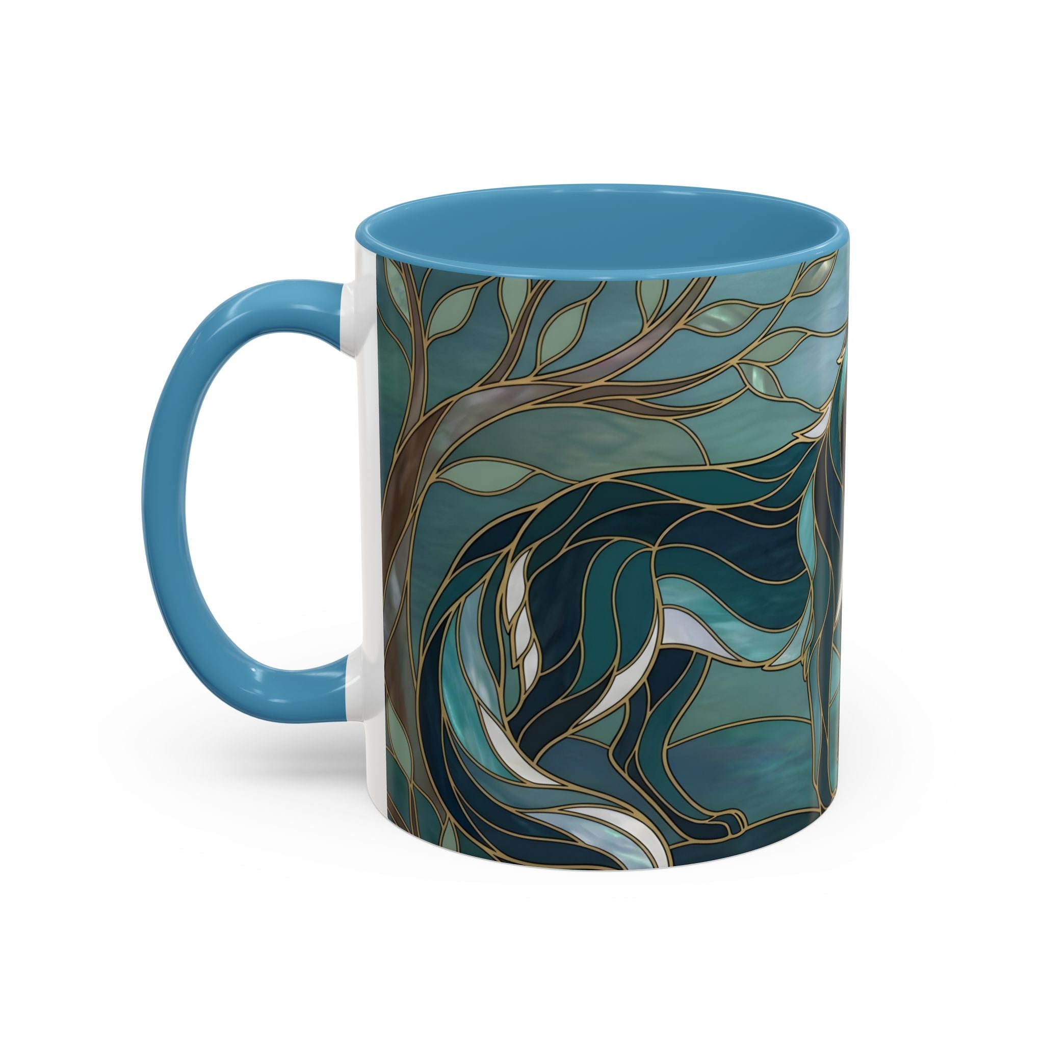 Forest Wolf Stained Glass Style Mug