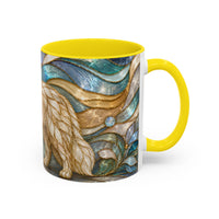 Blue Glow Great Pyrenees Stained Glass Style Mug