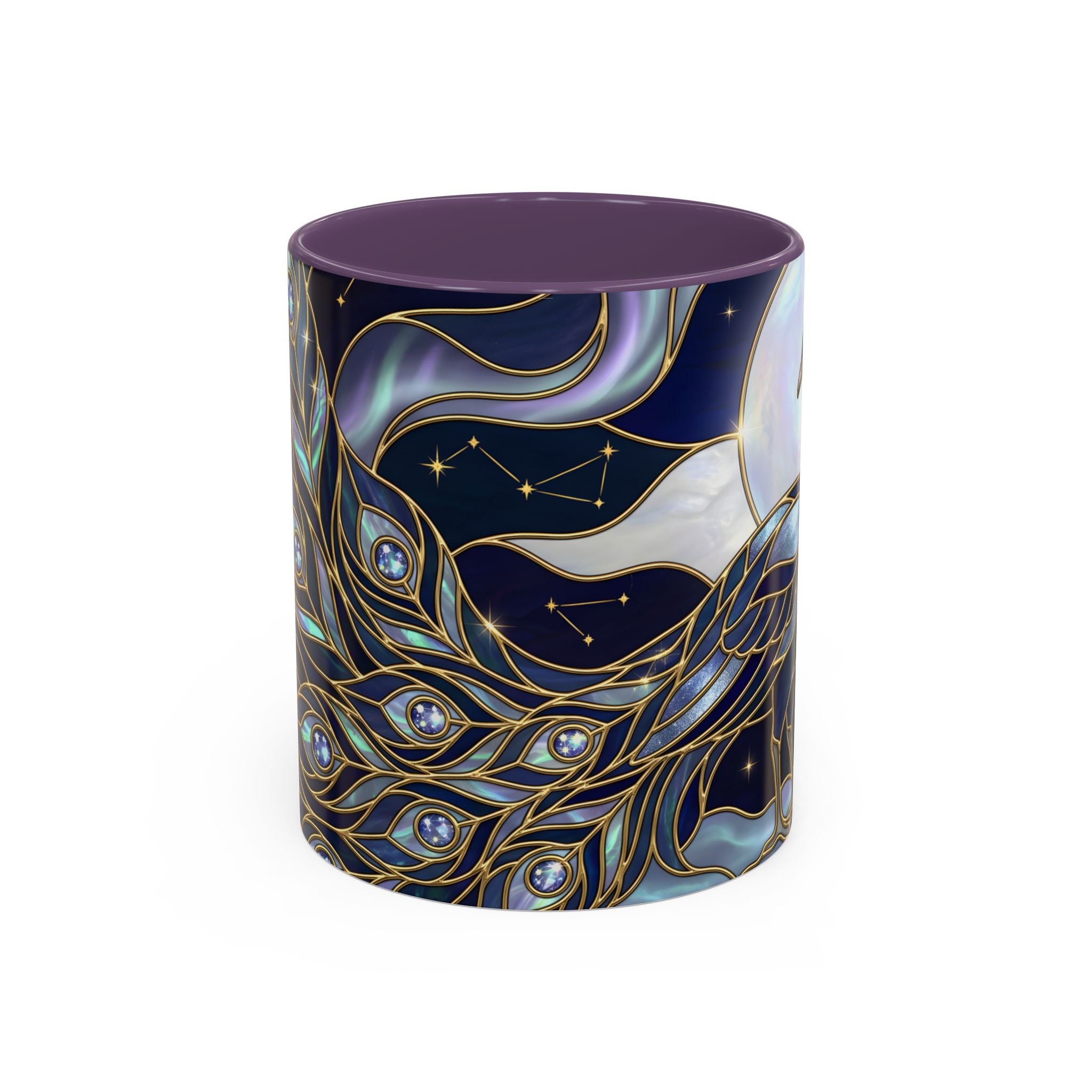 Lunar Peacock Stained Glass Style Mug