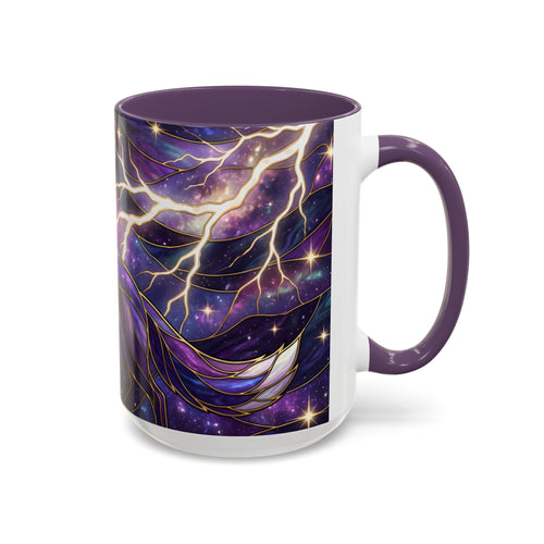 Purple Storm Fox Stained Glass Style Mug