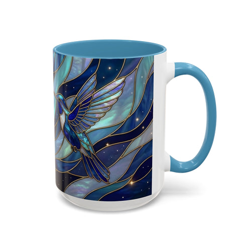 Midnight Hummingbird Stained Glass Style Mug