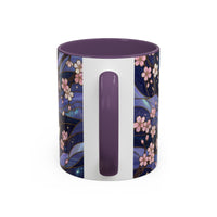 Night Sakura Wolf Stained Glass Style Wolf Coffee Mug