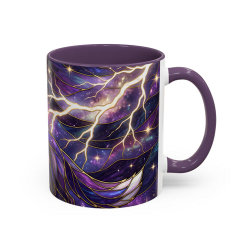 Purple Storm Fox Stained Glass Style Mug