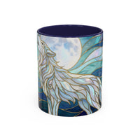 Moonlit Wolf Stained Glass Style Mug