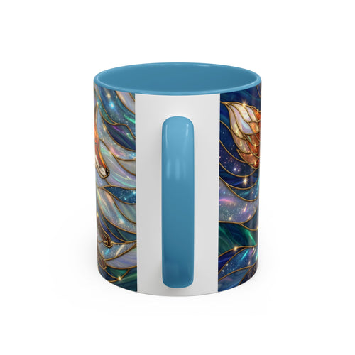 Celestial Running Fox Stained Glass Style Mug